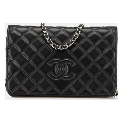 Chanel CC Quilted Lambskin Diamond Wallet On Chain