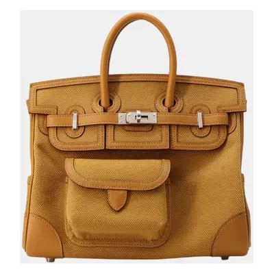 Hermes Sesame Swift Leather Cargo Birkin Tote Bag