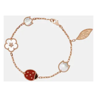 Van Cleef & Arpels 18K Pink Gold Lucky Motifs Spring Bracelet