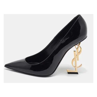 Saint Laurent Black Patent Leather Opyum Pointed Toe Pumps Size