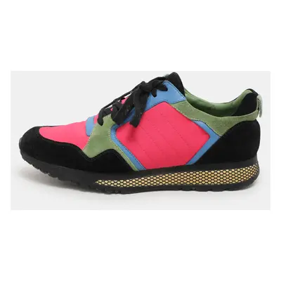 Gucci Multicolor Canvas and Suede Low Top Sneakers Size