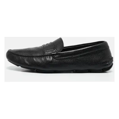 Prada Black Leather Penny Slip On Loafers Size 43.5