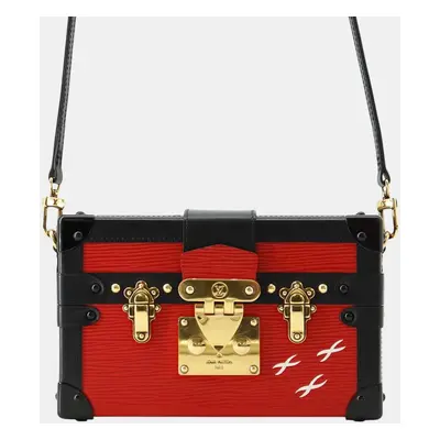 Louis Vuitton Red Black Epi Petite Malle Trunk Shoulder Bag