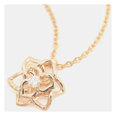 Piaget 18K Rose Gold and Diamond Rose Pendant Necklace