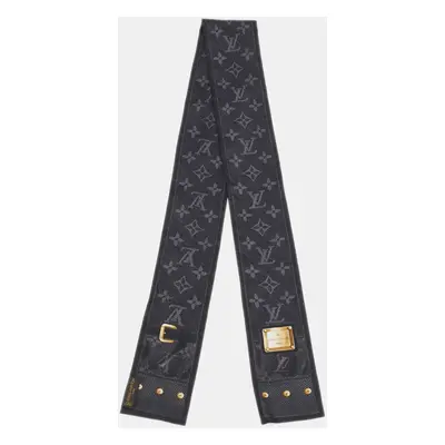 Louis Vuitton Grey Silk Monogram Denim Print Bandeau