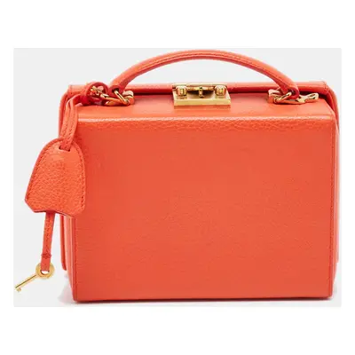 Mark Cross Orange Leather Grace Box Bag