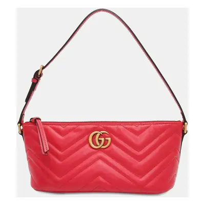 Gucci Red GG Marmont Matelasse Shoulder Bag