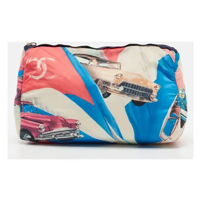 Chanel Multicolor Car Printed Fabric Cosmetic Pouch