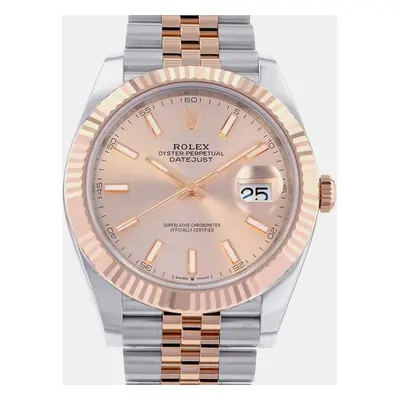 Rolex Gold 18k Rose Gold Stainless Steel Datejust Automatic Men's Wristwatch mm