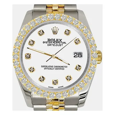 Rolex datejust 3.05ct diamond bezel white dial jubilee Wristwatch