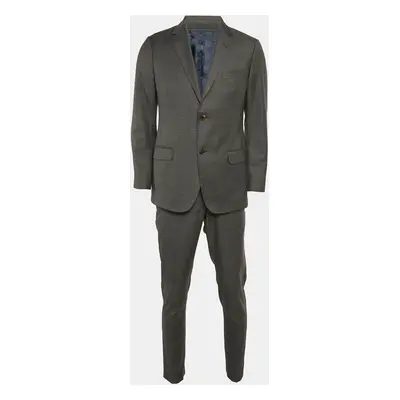 Gucci Charcoal Grey Patterned Wool Single Breasted Pants Suit