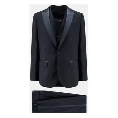 Dolce & Gabbana Blue Virgin Wool Blend Tuxedo Suit IT