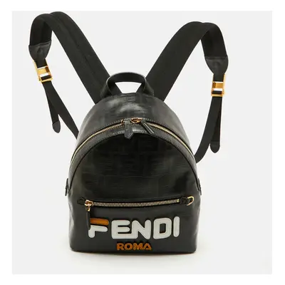 Fendi x Fila Brown Zucca Coated Canvas Mini Mania Backpack