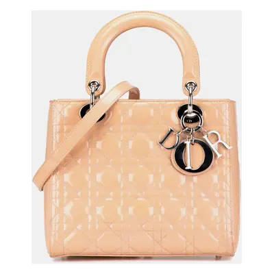 Dior Pink Medium Patent Cannage Lady Dior