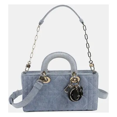 Dior Medium Blue Denim Lady D-Joy Tote Bag