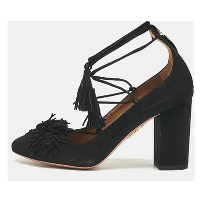 Aquazzura Black Suede Wild Thing Pumps Size