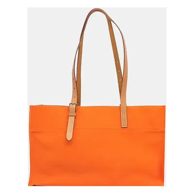 Hermes Orange Canvas and Leather Etrivier Shopping bag