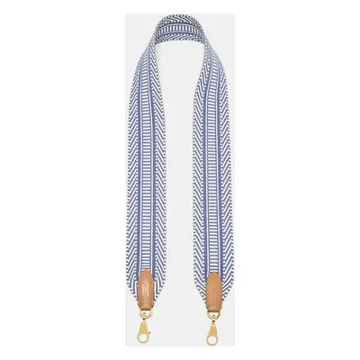 Hermès Bleu Brighton/Ecru/Gold Canvas and Swift Leather Sangle Cavale Shoulder Bag Strap