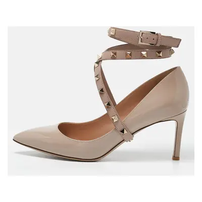 Valentino Beige Patent Leather Rockstud Pumps Size