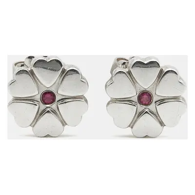 Tiffany & Co. Paloma Picasso Pink Sapphire Sterling Silver Earrings