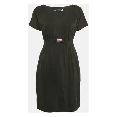 Love Moschino Black Jersey Ruched Mini Dress