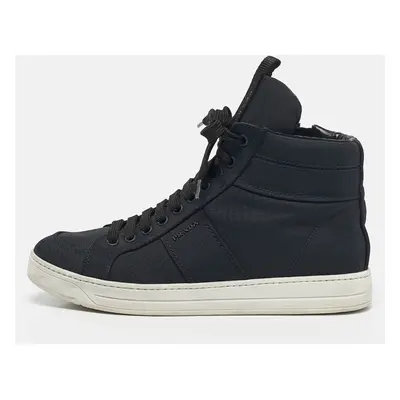 Prada Sport Navy Blue Canvas High Top Sneakers Size