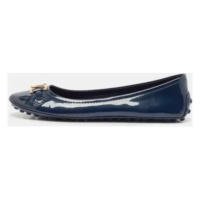 Louis Vuitton Blue Patent Leather Oxford Ballet Flats Size