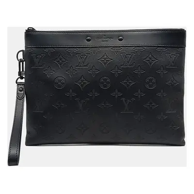 Louis Vuitton Black Leather Shadow Pochette Togo bag