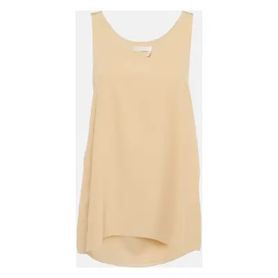 Chloe Woody Beige Silk Sleeveless Top