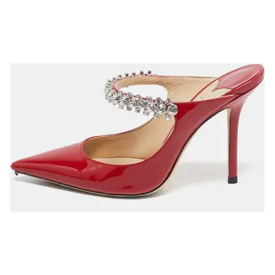 Jimmy Choo Red Patent Leather Bing Mules Size