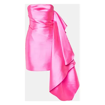 Solace London Hot Pink Satin Elia Strapless Mini Dress