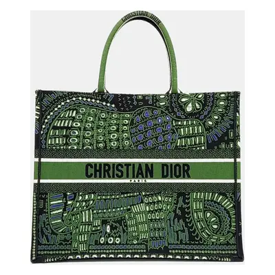 Dior Multicolor Fabric Oblique Book Tote Bag