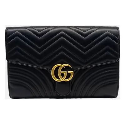 Gucci Black Leather Marmont Clutch