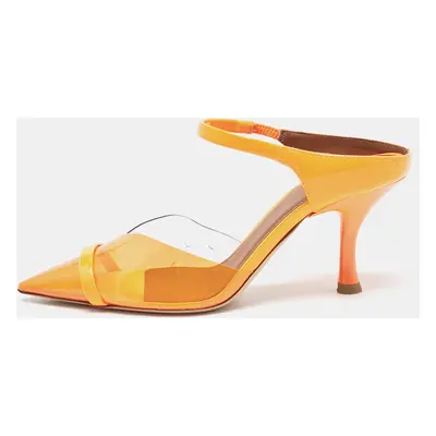 Malone Souliers Neon Orange PVC and Patent Leather Iona Mules Size