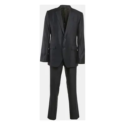 Dolce & Gabbana Navy Blue Wool Blend Single Breasted Pants Suit