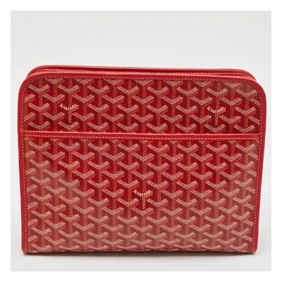 Goyard Red Goyardine Coated Canvas and Leather Jouvence GM Toiletry Bag