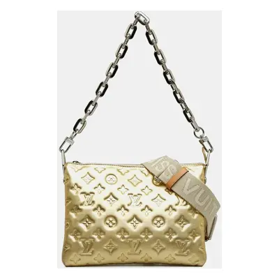 Louis Vuitton Monogram Coussin Pm Handbag Gold Leather