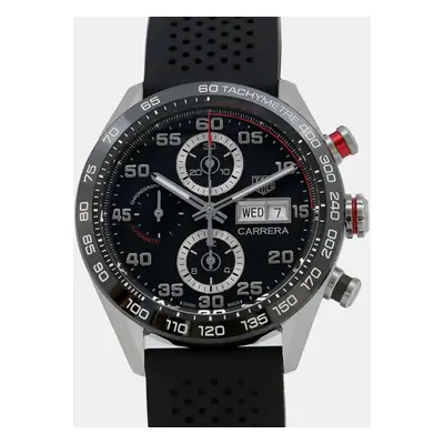 Tag Heuer Black Stainless Steel Carrera Automatic Men's Wristwatch mm