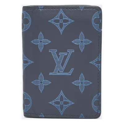 Louis Vuitton Navy Blue Monogram Shadow Leather Pocket Organizer