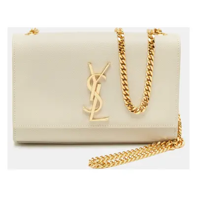 Saint Laurent Off White Leather Kate Shoulder Bag