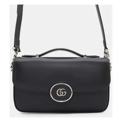 Gucci Black Leather Petit GG Shoulder Bag