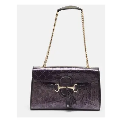 Gucci Purple Guccissima Patent Leather Medium Emily Shoulder Bag