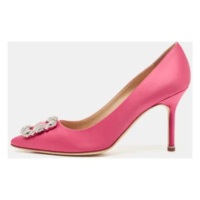 Manolo Blahnik Pink Satin Hangisi Pumps Size