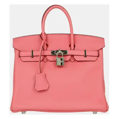 Hermes Rose Azalee Swift Birkin Handbag