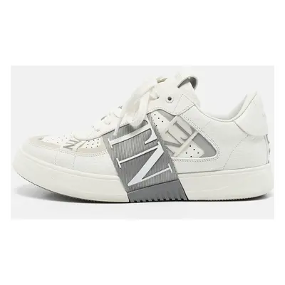 Valentino White/Grey Canvas and Leather VL7N Low Top Sneakers Size