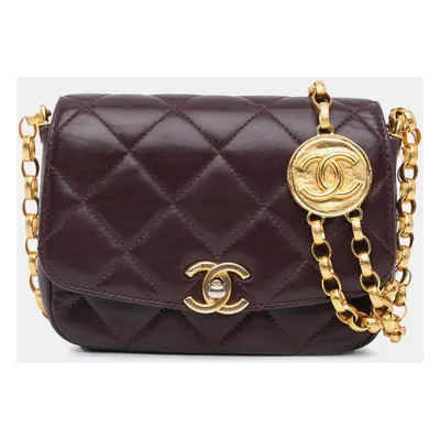 Chanel Bordeaux Lambskin Small Coin Flap Bag