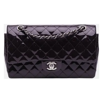 Chanel Purple Medium Classic Patent Double Flap