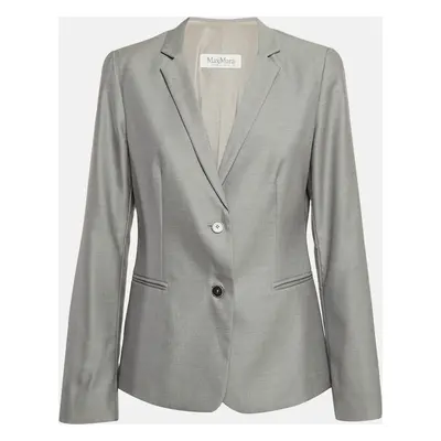 Max Mara Grey Wool Single Breasted Blazer