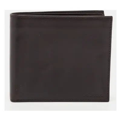 Prada Dark Brown Vitello Sport Leather Bifold Wallet