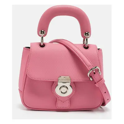 Burberry Dark Pink Leather Mini DK88 Top Handle Bag